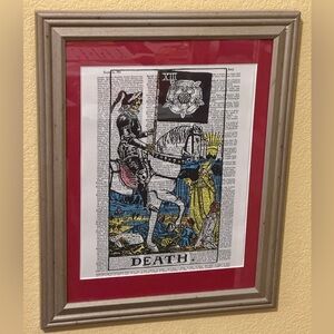 Framed Tarot Card Art with Red Mat